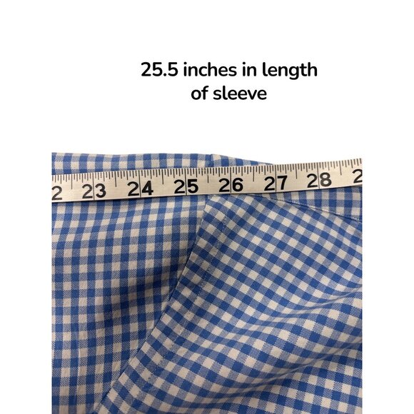 Ralph Lauren Slim Fit Blue Gingham Button Down Shirt Mens Large Cotton - Picture 9 of 9